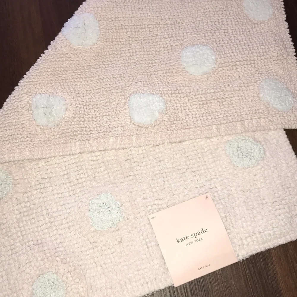 Kate Spade New York Pink Bath Mat Bath Rug Polka-Dot NWT